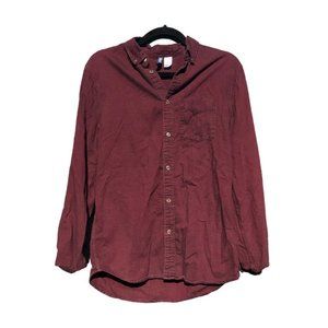 [H&M Divided] Burgundy Red Button Up Flannel Shirt Men's S